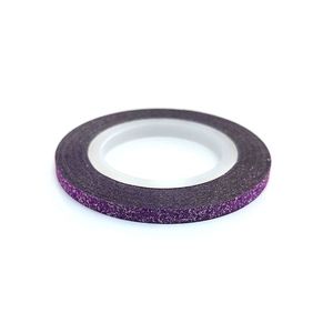 Zdobící páska 3mm - glitter fialová obraz