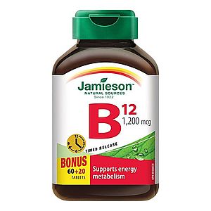 Jamieson Vitamín B12 s postupným uvolňováním 1200 mcg 80 tablet obraz