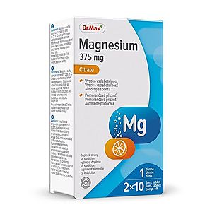 Dr. Max Magnesium Citrate 375 mg 2x10 šumivých tablet obraz
