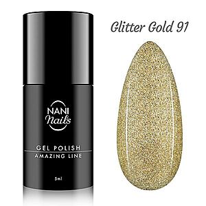 NANI gel lak Amazing Line 5 ml - Glitter Gold obraz