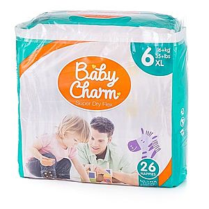 Plenky Baby Charm Super Dry Flex vel. 6 XL, 13-18 kg, 26 ks obraz