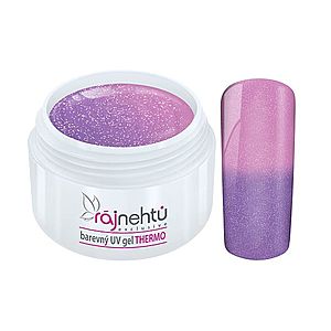 Ráj nehtů - Barevný UV gel THERMO - violet/pink glimmer - 5 ml obraz