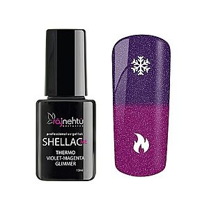 Ráj nehtů UV gel lak Shellac Me Thermo 12ml - Violet-Magenta Glimmer obraz