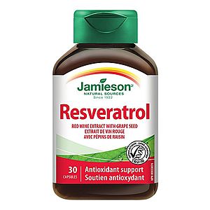 Jamieson Resveratrol 50 mg extrakt z červeného vína 30 kapslí obraz
