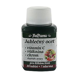 Medpharma Jablečný ocet + vitamin C + vláknina + chrom 37 tablet obraz