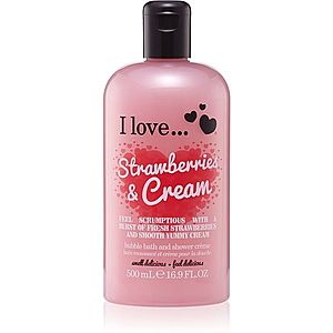 I love... Strawberries & Cream sprchový a koupelový krém 500 ml obraz