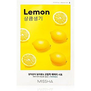 Missha Airy Fit Lemon plátýnková maska pro rozjasnění a vitalitu pleti 19 g obraz
