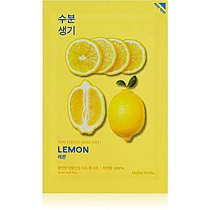 Holika Holika Pure Essence Lemon plátýnková maska se zjemňujícím a osvěžujícím účinkem s vitaminem C 20 ml obraz