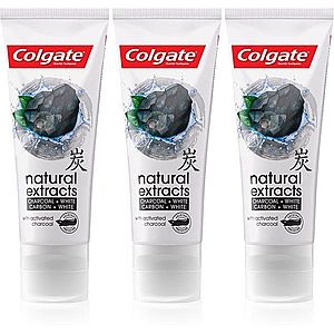 Colgate Natural Extracts Charcoal + White bělicí zubní pasta s aktivním uhlím 3 x 75 ml obraz