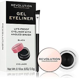 Makeup Revolution Gel Eyeliner Pot gelové oční linky se štětečkem odstín Black 3 g obraz