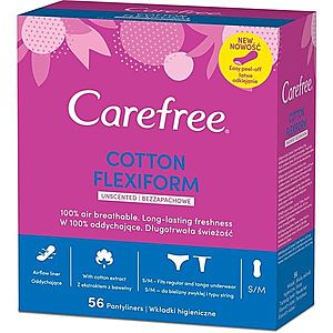 Carefree Cotton Flexiform slipové vložky bez parfemace 56 ks obraz