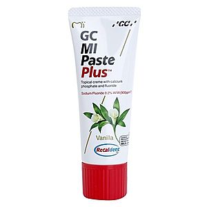 GC MI Paste Plus remineralizační ochranný krém pro citlivé zuby s fluoridem příchuť Vanilla 35 ml obraz