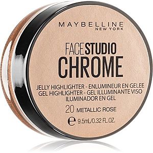 Maybelline Face Studio Chrome Jelly Highlighter gelový rozjasňovač odstín 20 Metallic Rose 9.5 ml obraz