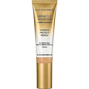 Max Factor Miracle Second Skin hydratační krémový make-up SPF 20 odstín 06 Golden Medium 30 ml obraz