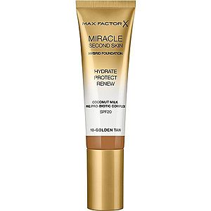 Max Factor Miracle Second Skin hydratační krémový make-up SPF 20 odstín 10 Golden Tan 30 ml obraz