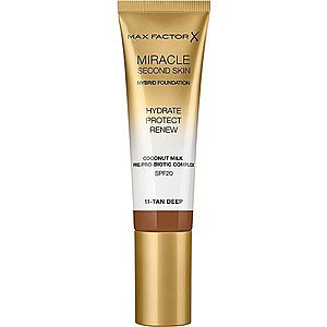 Max Factor Miracle Second Skin hydratační krémový make-up SPF 20 odstín 11 Tan Deep 30 ml obraz