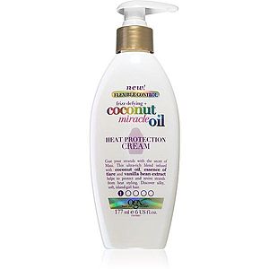 OGX Coconut Miracle Oil termoochranný krém pro uhlazení nepoddajných vlasů 177 ml obraz