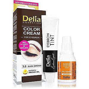 Delia Cosmetics Argan Oil barva na obočí odstín 3.0 Dark Brown 15 ml obraz
