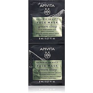 Apivita Express Beauty Cleansing Face Mask Green Clay čisticí a vyhlazující pleťová maska se zeleným jílem 2 x 8 ml obraz