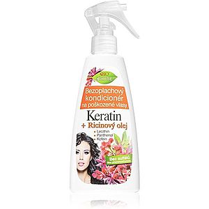 Bione Cosmetics Keratin + Ricinový olej regenerační bezoplachový kondicionér na vlasy 260 ml obraz