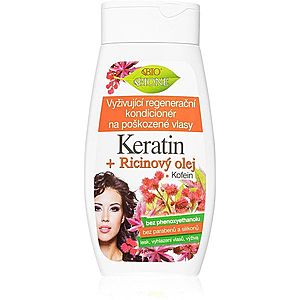 Bione Cosmetics Keratin + Ricinový olej regenerační kondicionér pro slabé a poškozené vlasy 260 ml obraz