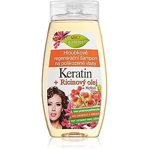 Bione Cosmetics Keratin + Ricinový olej hloubkově regenerační šampon na vlasy 260 ml obraz