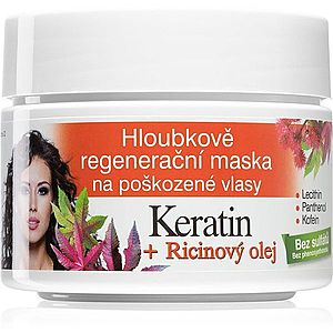 Bione Cosmetics Keratin + Ricinový olej regenerační maska na vlasy 260 ml obraz