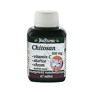 Chitosan 500 mg + vitamin C + skořice + chrom - MedPharma, 67 tablet, Chitosan 500 mg + vitamin C + skořice + chrom - MedPharma, 67 tablet obraz
