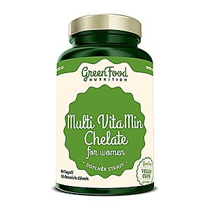 Multi VitaMin Chelát pro ženy - GreenFood Nutrition, 90 kapslí, Multi VitaMin Chelát pro ženy - GreenFood Nutrition, 90 kapslí obraz