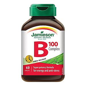Jamieson B-komplex s postupným uvolňováním 100 mg 60 tablet obraz