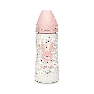 Suavinex Premium Hygge Láhev na kaši 4m+ 360 ml 1 ks králík růžový obraz