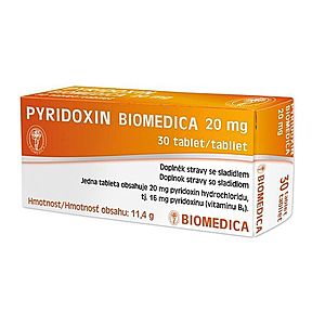 Biomedica Pyridoxin 20 mg 30 tablet obraz