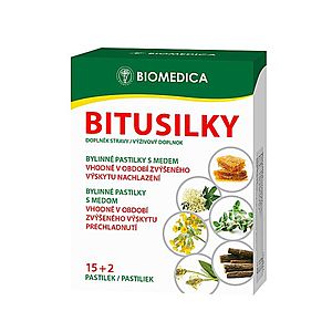 Biomedica Bitusilky bylinné pastilky s medem 15+2 pastilek obraz