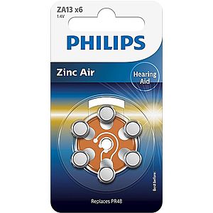 Philips ZA13B6A/00 baterie do naslouchadel 6 ks obraz