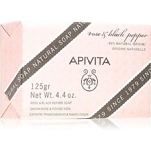 Apivita Natural Soap Rose & Black Pepper čisticí tuhé mýdlo 125 g obraz