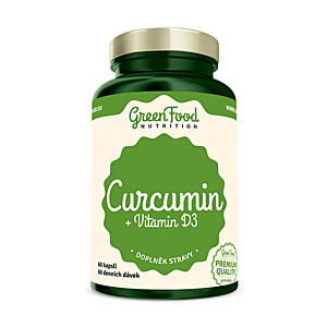Curcumin + Vitamin D3 - GreenFood Nutrition, 60 kapslí, Curcumin + Vitamin D3 - GreenFood Nutrition, 60 kapslí obraz