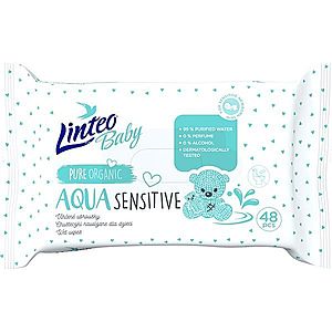 Linteo Baby Aqua Sensitive dětské jemné vlhčené ubrousky 48 ks obraz