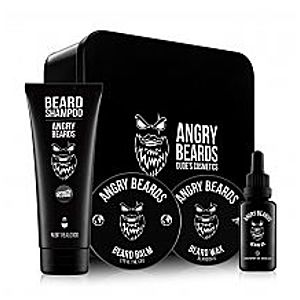 Angry Beards The Traveller olej na vousy 30 ml + balzám na vousy 50 ml + vosk na vousy 30 ml + šampon na vousy 250 ml sada na vousy obraz
