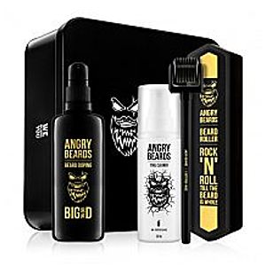 Angry Beards Beard Doping BIG Beard Roller & Cleaner + BIG Doping 100 ml + box dárková sada obraz