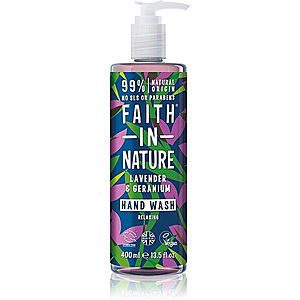 Faith In Nature Lavender & Geranium přírodní tekuté mýdlo na ruce s vůní levandule 400 ml obraz