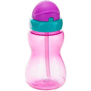 Canpol babies Sport Cup dětská láhev s brčkem 12m+ Pink 270 ml obraz