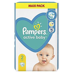 Pampers Active Baby vel. 2 Maxi Pack 4-8 kg dětské pleny 72 ks obraz