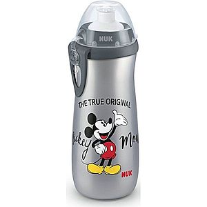 NUK First Choice Mickey Mouse dětská láhev 36m+ Grey 450 ml obraz