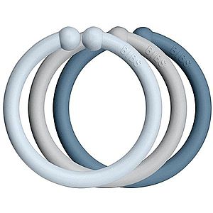 BIBS Loops závěsné kroužky Baby Blue / Cloud / Petrol 12 ks obraz
