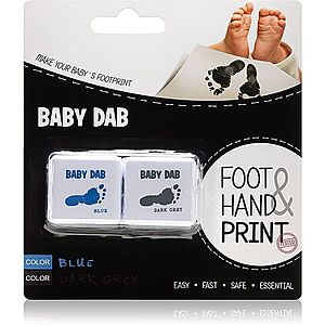 Baby Dab Foot & Hand Print Blue & Grey barva na dětské otisky 2 ks obraz
