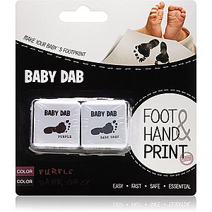 Baby Dab Foot & Hand Print Purple & Grey barva na dětské otisky 2 ks obraz