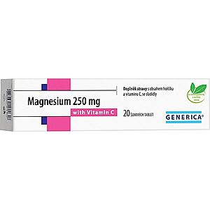 Generica Magnesium 250 mg s vitaminem C 20 šumivých tablet obraz
