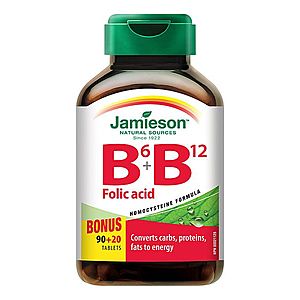 Jamieson Vitamíny B6, B12 a kyselina listová 110 tablet obraz