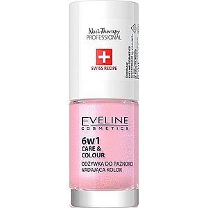 Eveline Cosmetics Nail Therapy Care & Colour kondicionér na nehty 6 v 1 odstín Shimmer Pink 5 ml obraz
