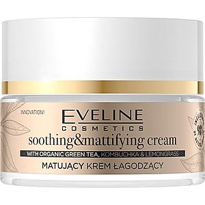 Eveline Cosmetics Organic Gold lehký zmatňující pleťový krém se zeleným čajem 50 ml obraz